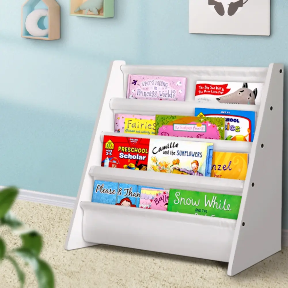 Keezi 4 Tiers Kids Bookshelf Magazine Shelf Children Bookcase Rack Organiser - Up to 70% Off Kids & Baby Furniture