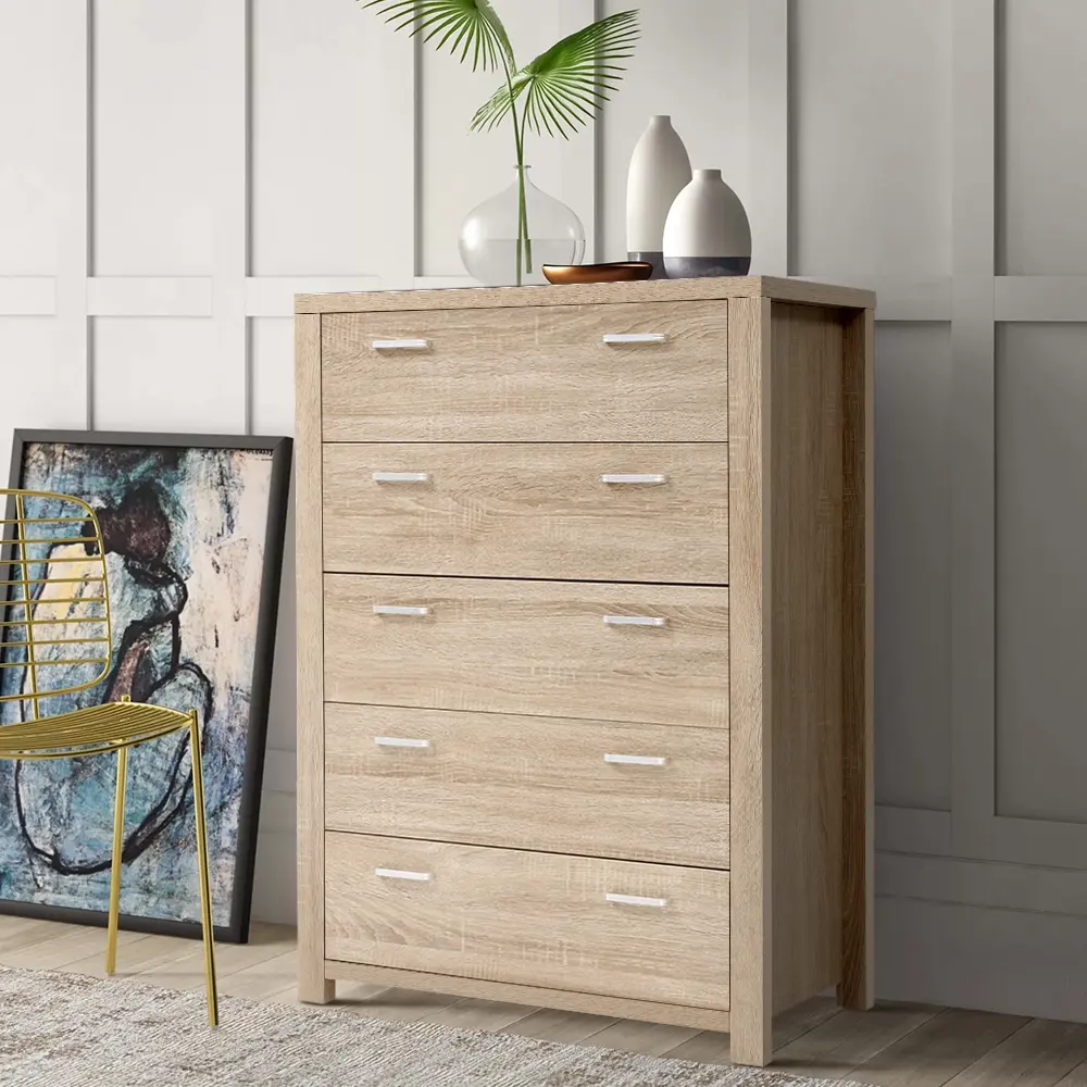 Artiss 5 Chest of Drawers Tallboy - MAXI Pine