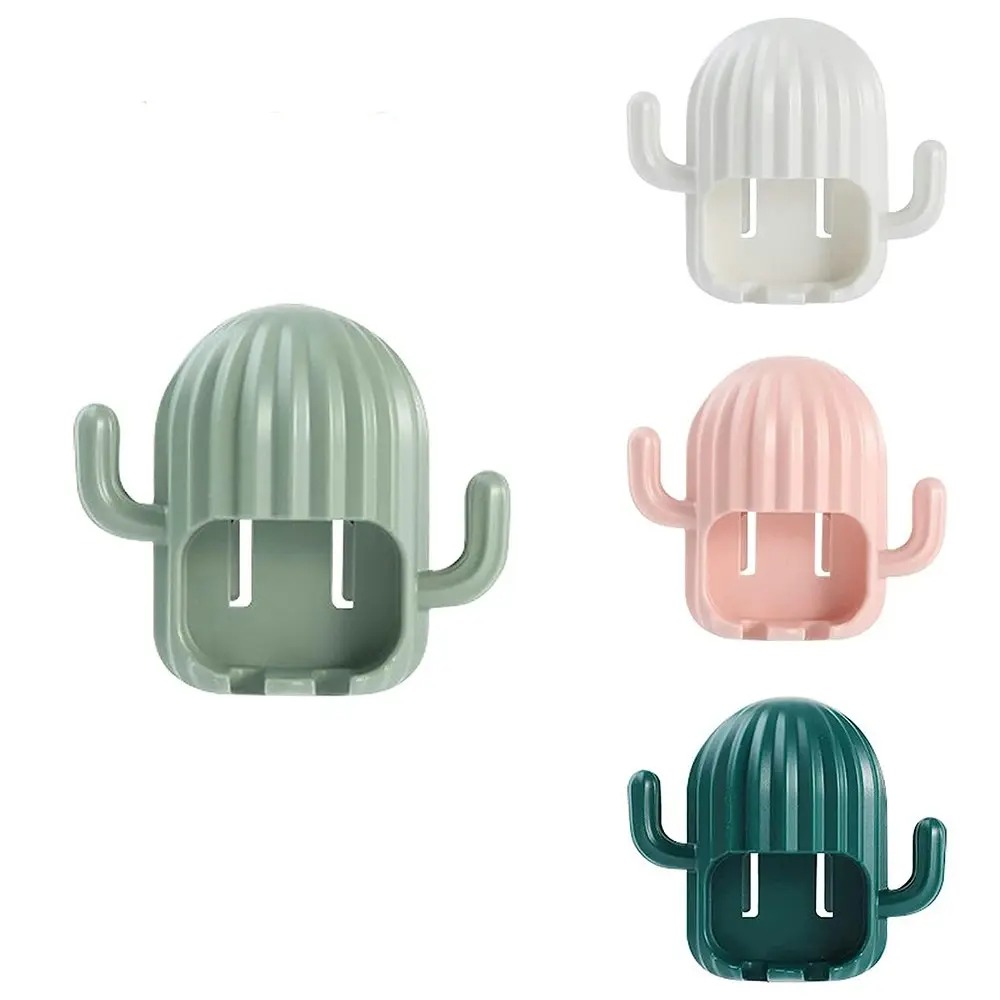 4Pcs Toothbrush Holder Wall Mounted Creative Cactus Toothbrush Organizer Rack - Home & Garden