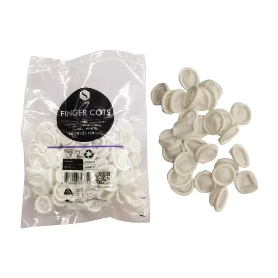Sofeel Nitrile Powder Free Small White Finger Cots Antistatic 100 Bag - Commercial