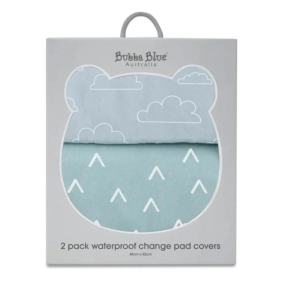 2PK Bubba Blue 48x82cm Nordic Waterproof Change Mat Cover Baby 0-12m Sky/Mint