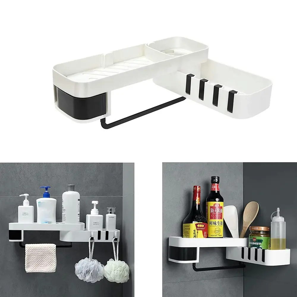 Bathroom Swivel Shelf Rack Wall Mounted Organizer Rack Kitchen Storage Rack - Home & Garden