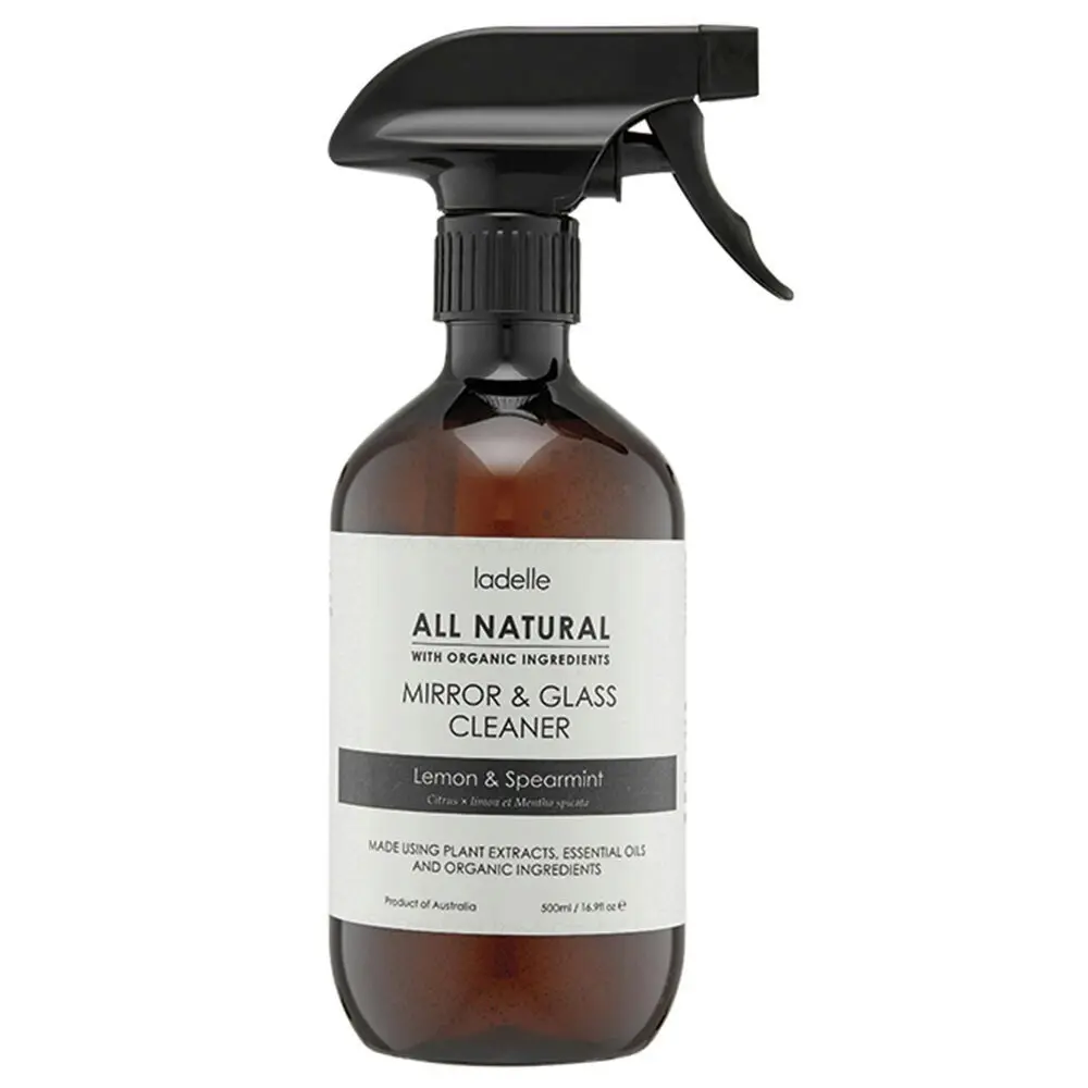 Ladelle All Natural Plant Based Lemon/Spearmint 500ml Home Mirror/Glass Cleaner - Home & Garden