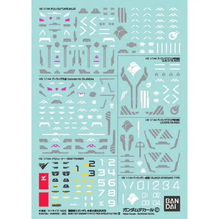 GUNDAM DECAL 135 MOBILE SUIT GUNDAM THE WITCH FROM MERCURY MULTIUSE 3 - Hobbies