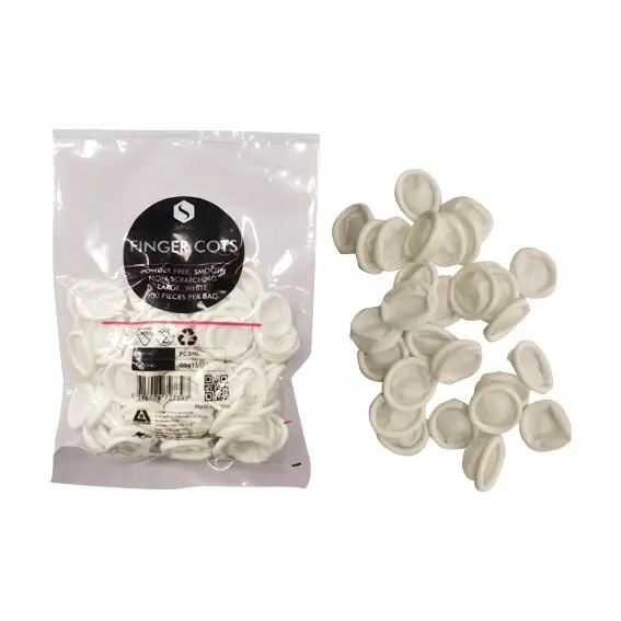 Sofeel Nitrile Powder Free Large White Finger Cots Antistatic 100 Bag - Commercial