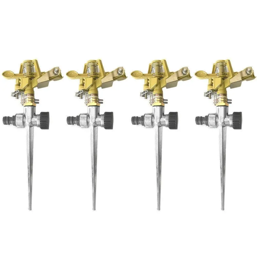 4PK Impulse Sprinkler Metal Water Lawn/Garden Spray/Irrigator/Watering for Hose - Home & Garden