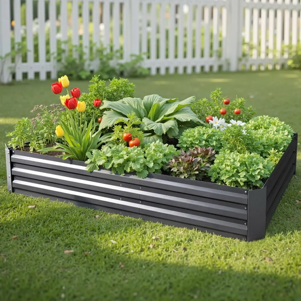 Green Fingers Garden Bed 180x90cm Planter Box Raised Container Galvanised Steel - Home & Garden