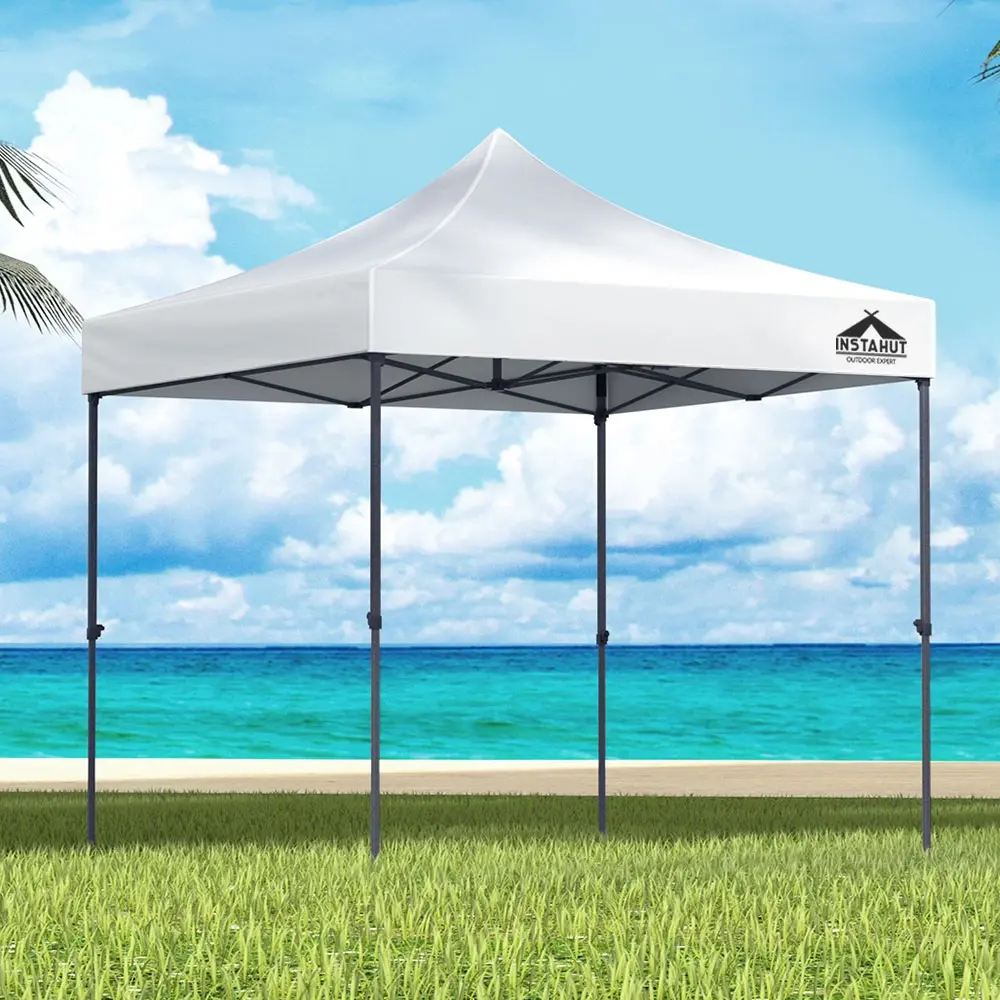 Instahut Gazebo Pop Up Marquee 3x3m Folding Tent Wedding Outdoor Camping Canopy Gazebos Shade White - Home & Garden