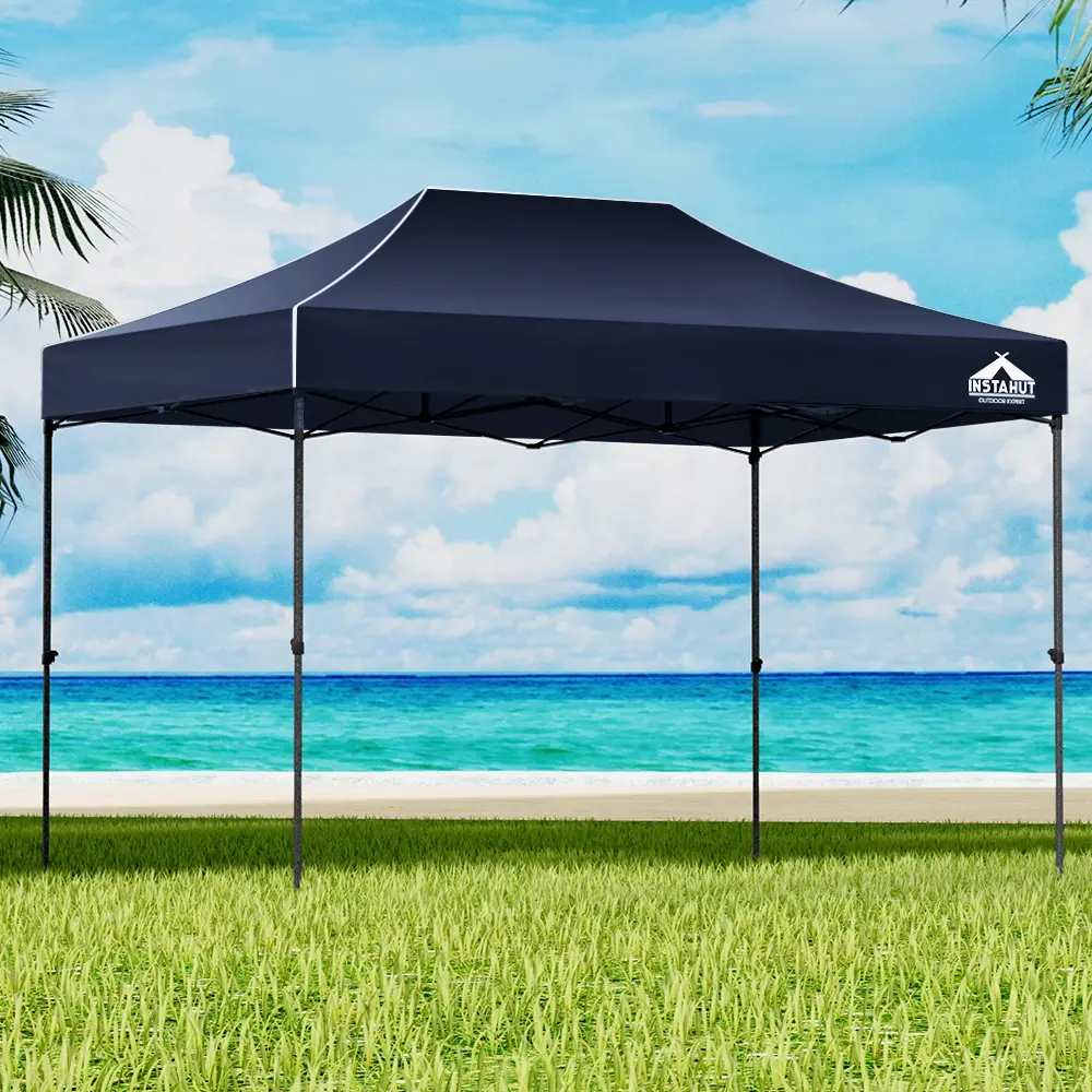 Instahut Gazebo Pop Up Marquee 3x4.5m Folding Tent Wedding Outdoor Camping Canopy Gazebos Shade Navy - Home & Garden