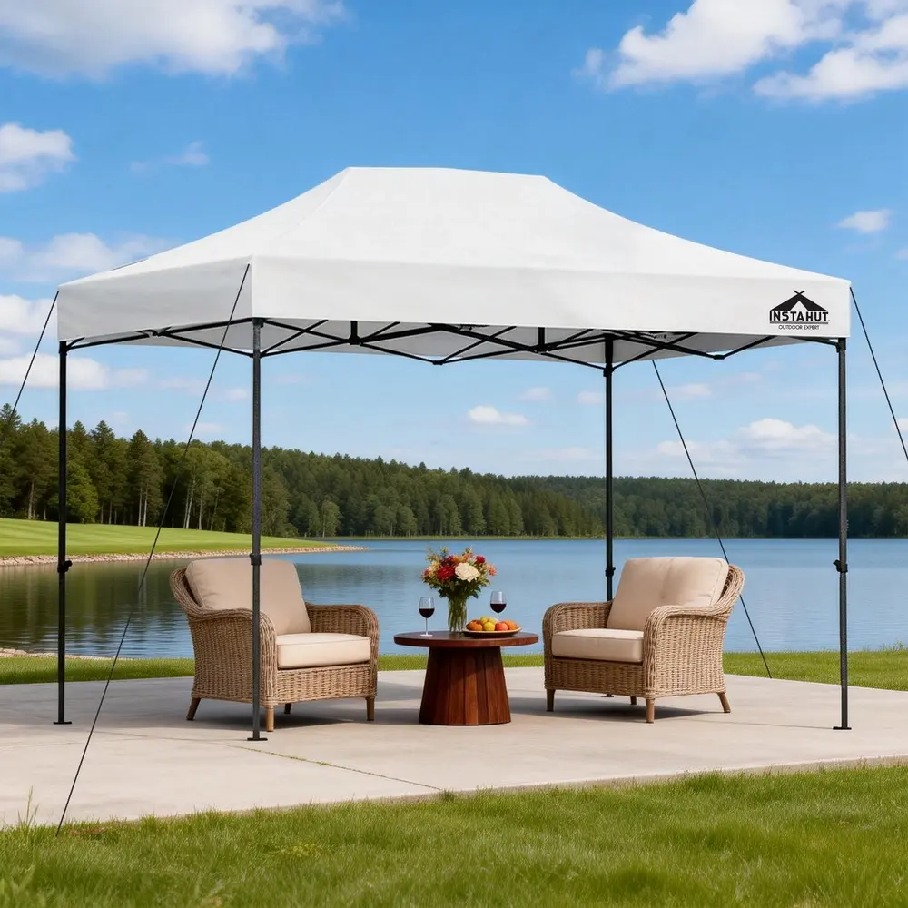 Instahut Gazebo Pop Up Marquee 3x4.5m Folding Tent Wedding Outdoor Camping Canopy Gazebos Shade White - Home & Garden