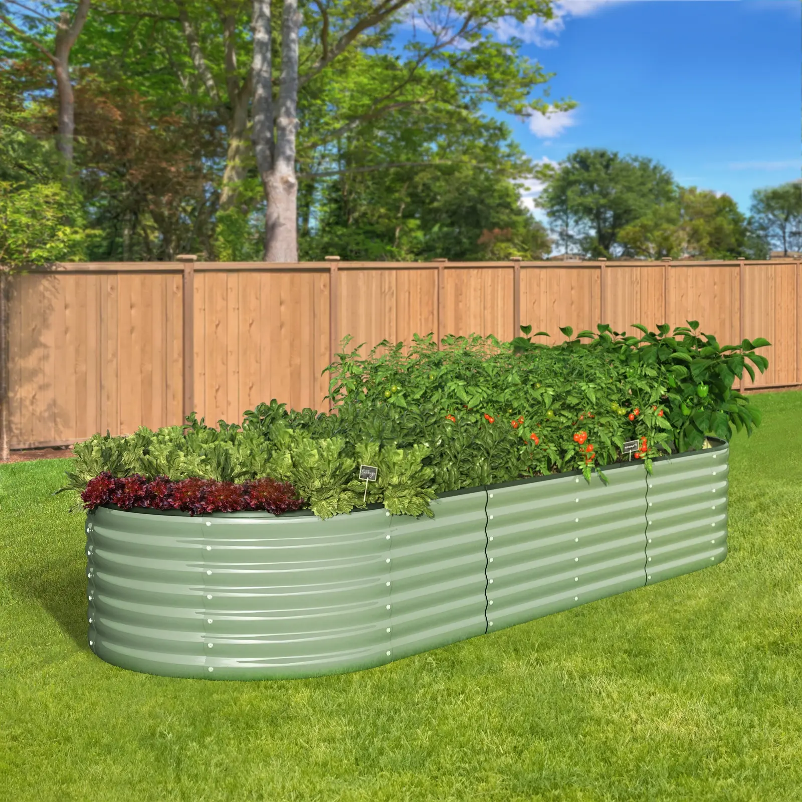 Livsip Garden Bed 240x80x56cm Planter Box Raised Container Galvanised Green - Home & Garden