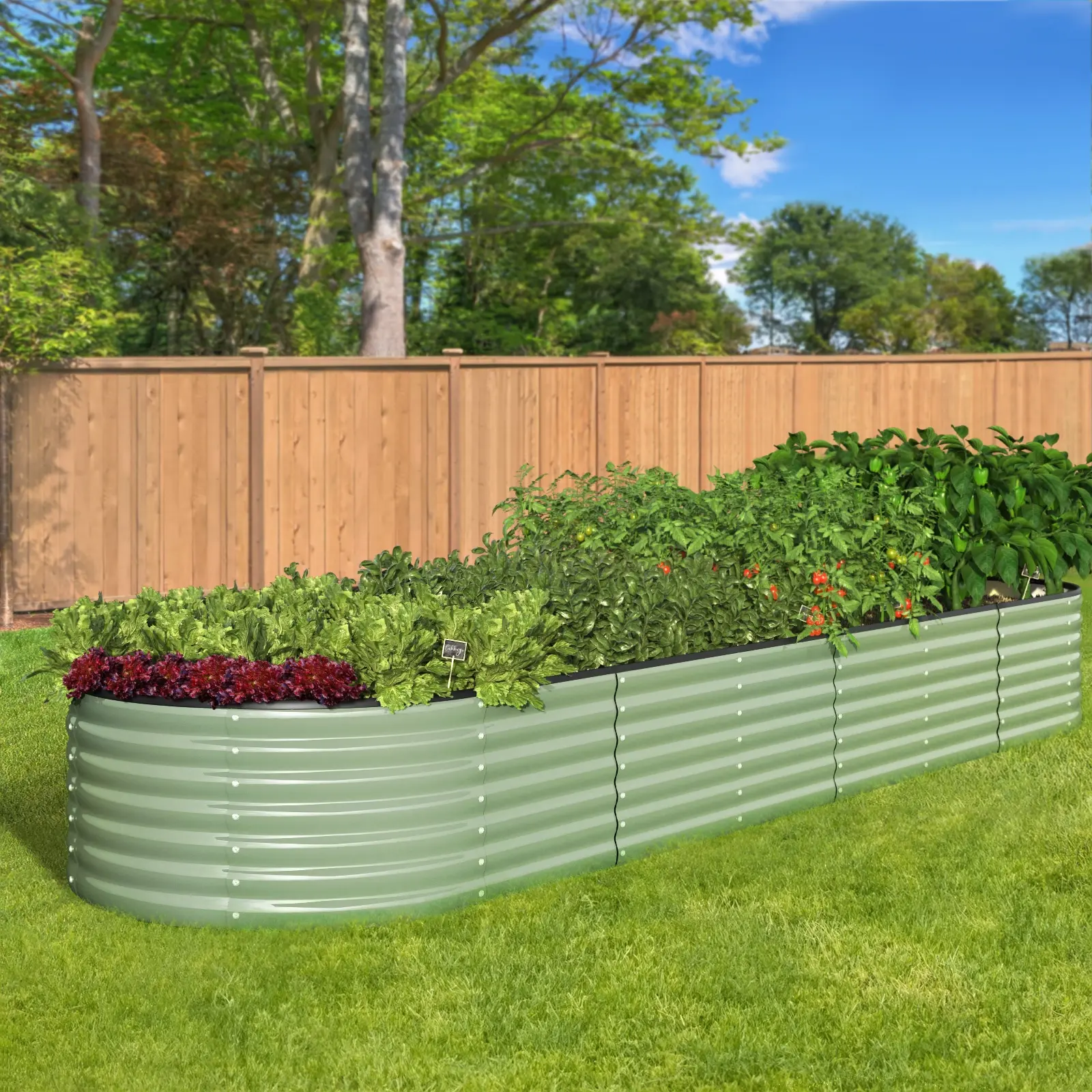 Livsip Garden Bed 320x80x56cm Planter Box Raised Container Galvanised Green - Home & Garden