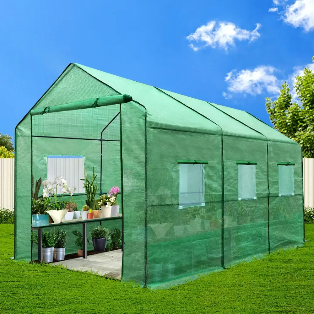 Green Fingers Greenhouse 3.5x2x2M Walk in Green House Tunnel Plant Garden Shed - Home & Garden