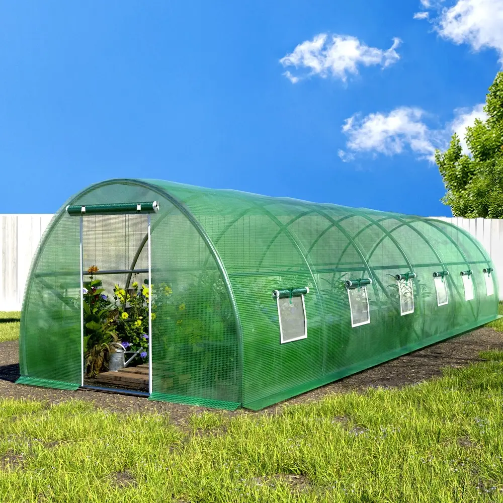 Green Fingers Greenhouse 9x3x2M Walk in Green House Tunnel Plant Garden Shed Dome - Home & Garden
