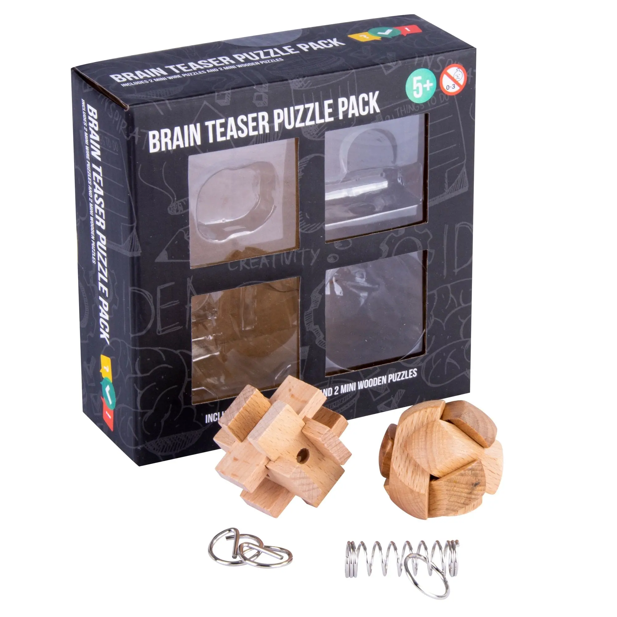 4 Pcs Mini Brain Teaser Puzzle - Toys & Games