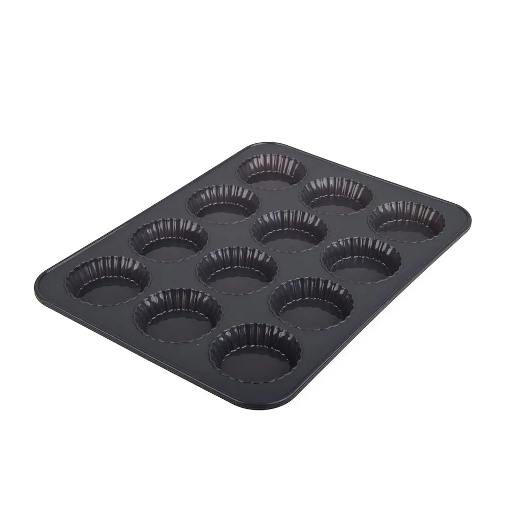 Daily Bake Non Stick Silicone 12 Cup Mini Quiche Pan Steel Frame Baking Mould CH - Home & Garden