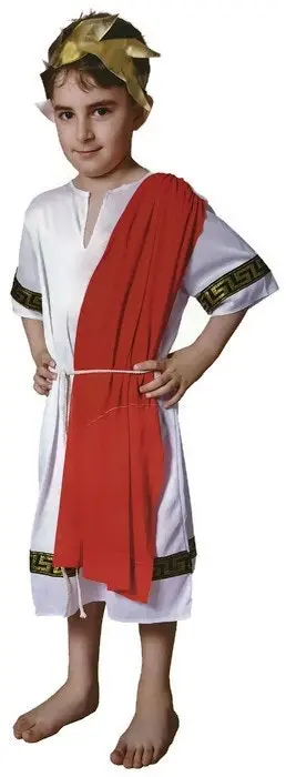 Childrens ROMAN EMPEROR Boys Costume Julius Caesar King Party Greek Toga Outfit - Fashion