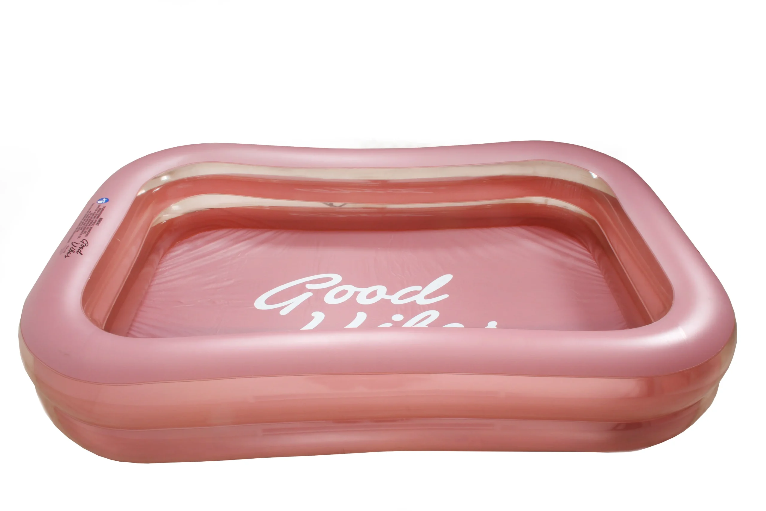 Inflatable Family Swimming Pool Extra Large Twin Tube Heavy Duty PVC Pink 262x175x50cm - Up to 70% off Summer Sale