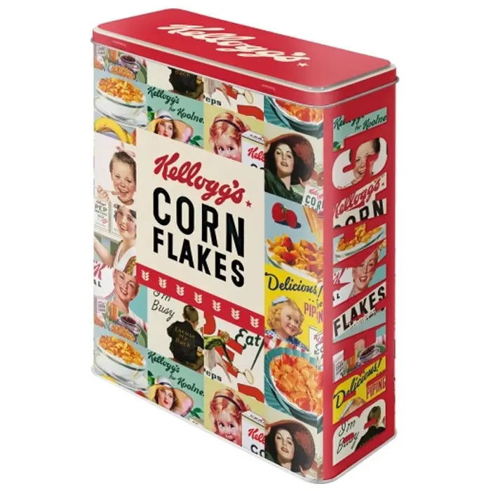 Nostalgic Art 4L/26cm Tin Box XL Kellogg's Corn Flakes Collage Container Red - Home & Garden