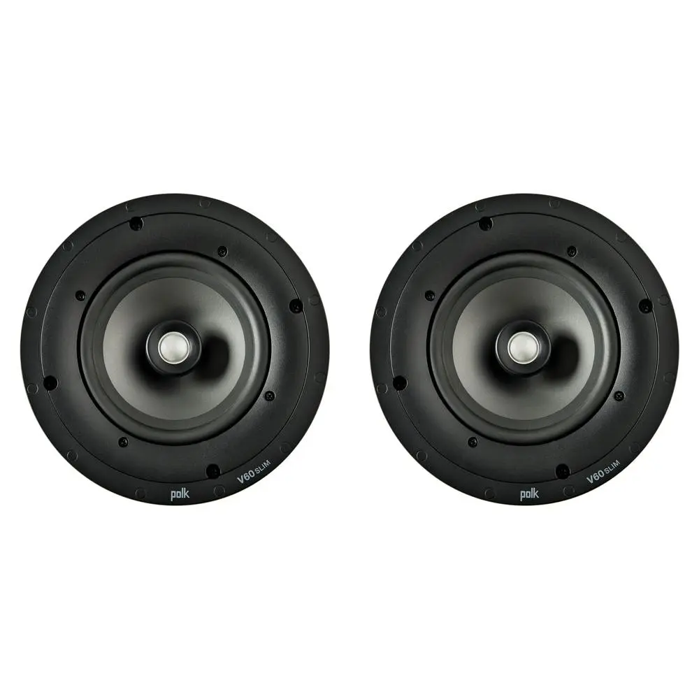 2x Polk Home Audio AW4060-A V60 Slim In Ceiling Speaker Black Entertainment