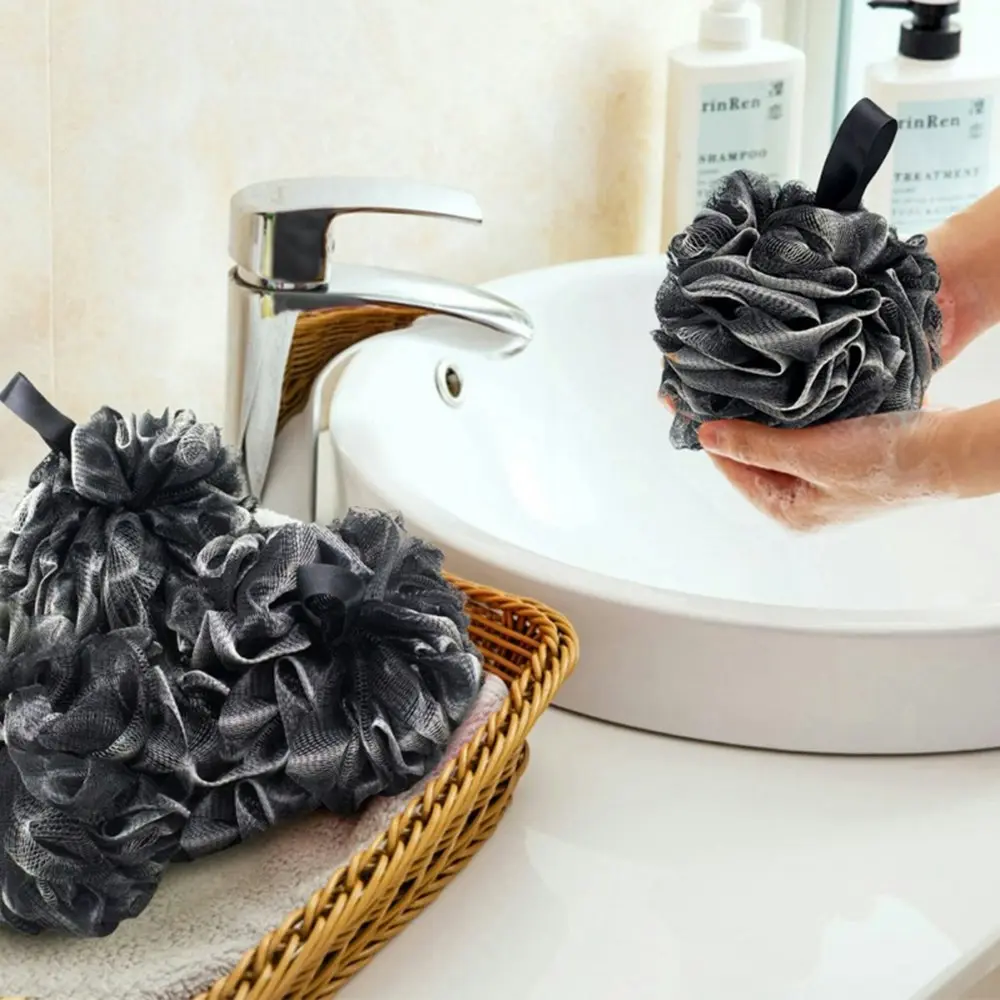 3 Pack Loofah Sponge Bath Sponge for Women Men Bamboo Charcoal Bath Ball - Home & Garden