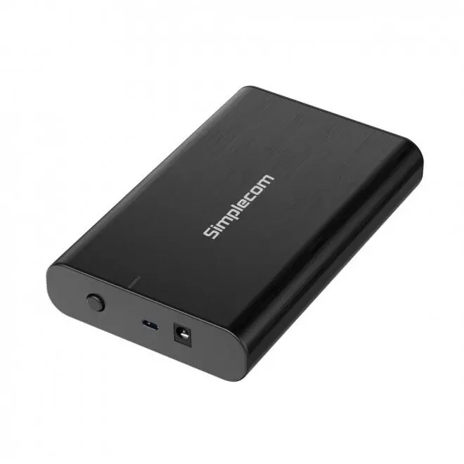 Simplecom SE331 Aluminium Enclosure Case For 3.5'' SATA to USB-C Hard Drive BLK