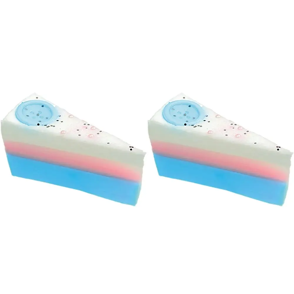 2PK Bomb Cosmetic Cute as A Button Scented Soap Cake Slice Fragrance Bathing Bar - Beauty