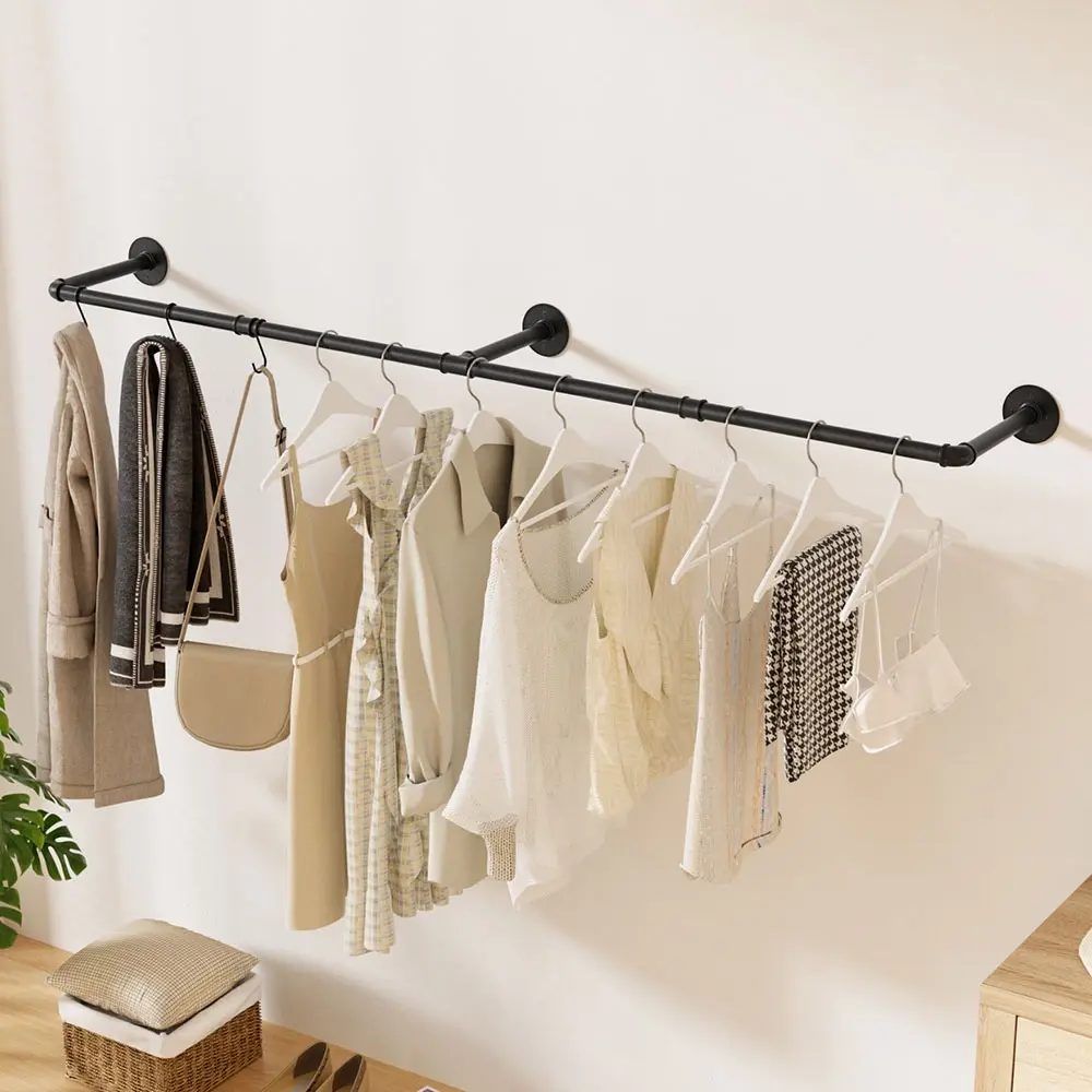 Artiss Clothes Rack Airer Floating Shelf Metal - Home & Garden