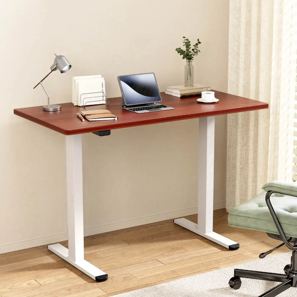 Artiss Standing Desk Motorised Sit Stand Desks Walnut 140CM - Furniture