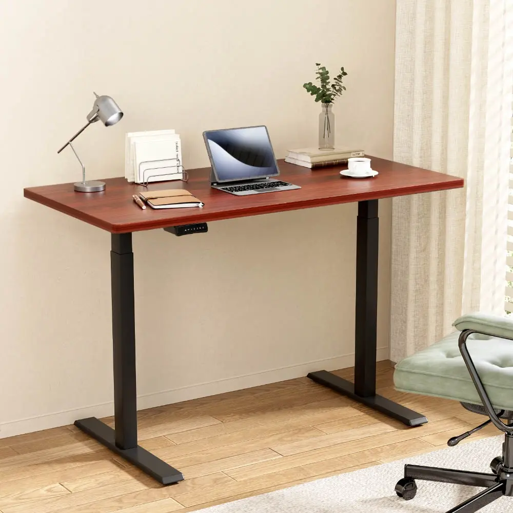 Artiss Standing Desk Motorised Dual Motor Walnut 140CM - Furniture