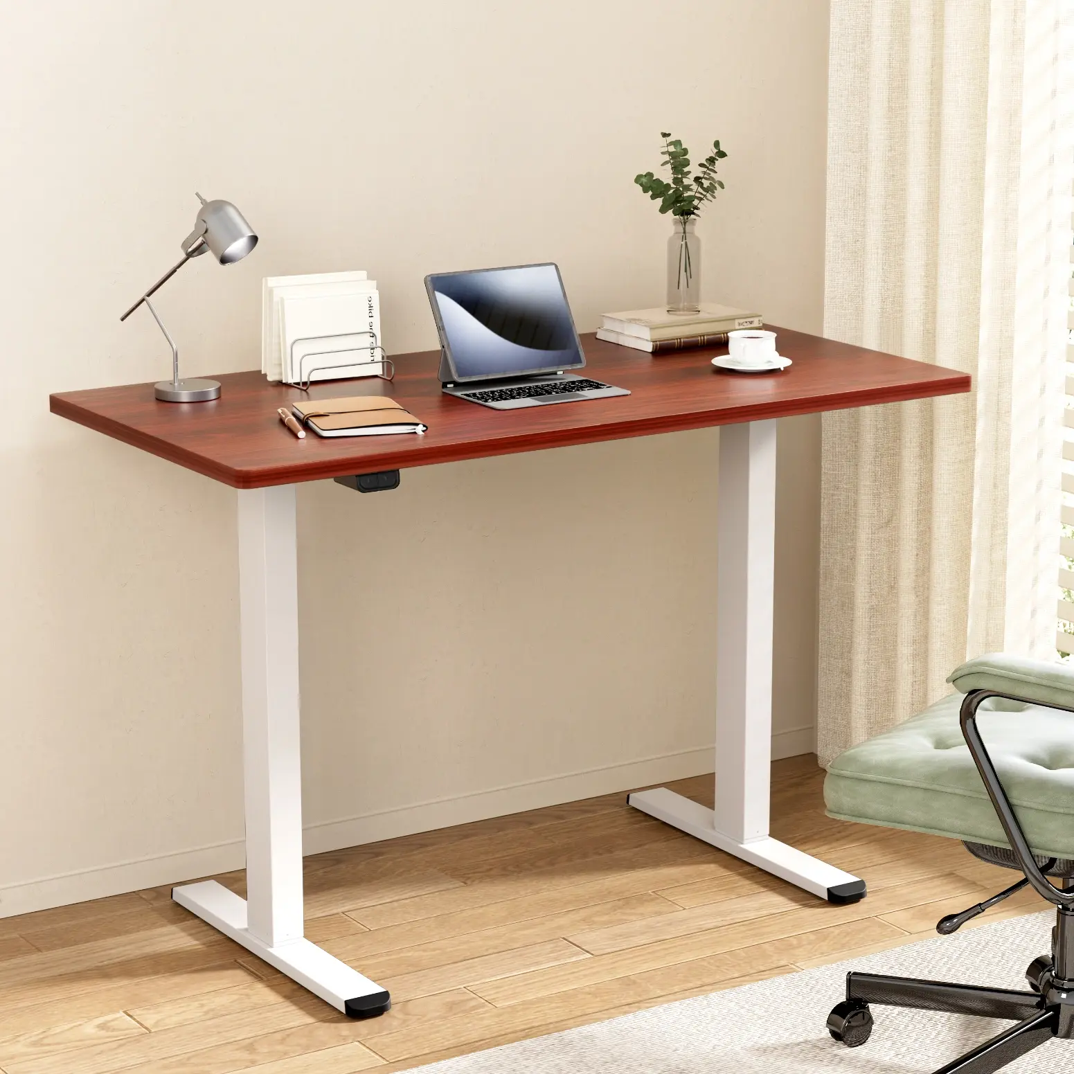 Artiss Standing Desk Motorised Dual Motor 140CM Walnut - Furniture