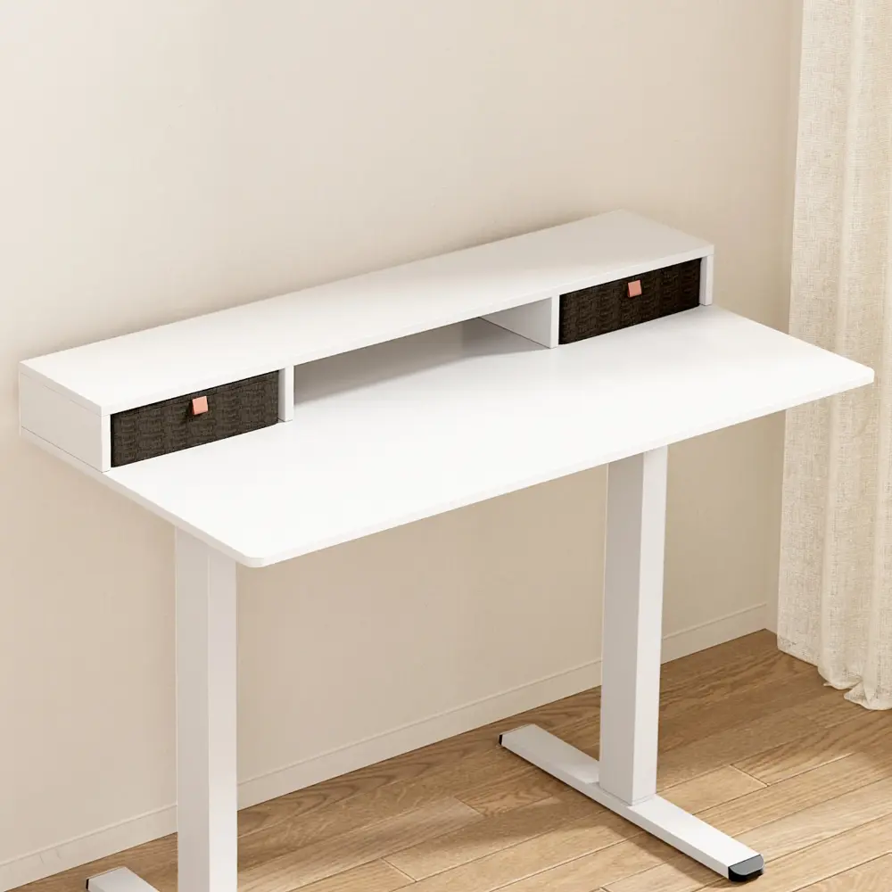 Artiss Standing Desk Desktop Storage Rack Shelf Removable Bookshelf Drawer 120cm - Furniture