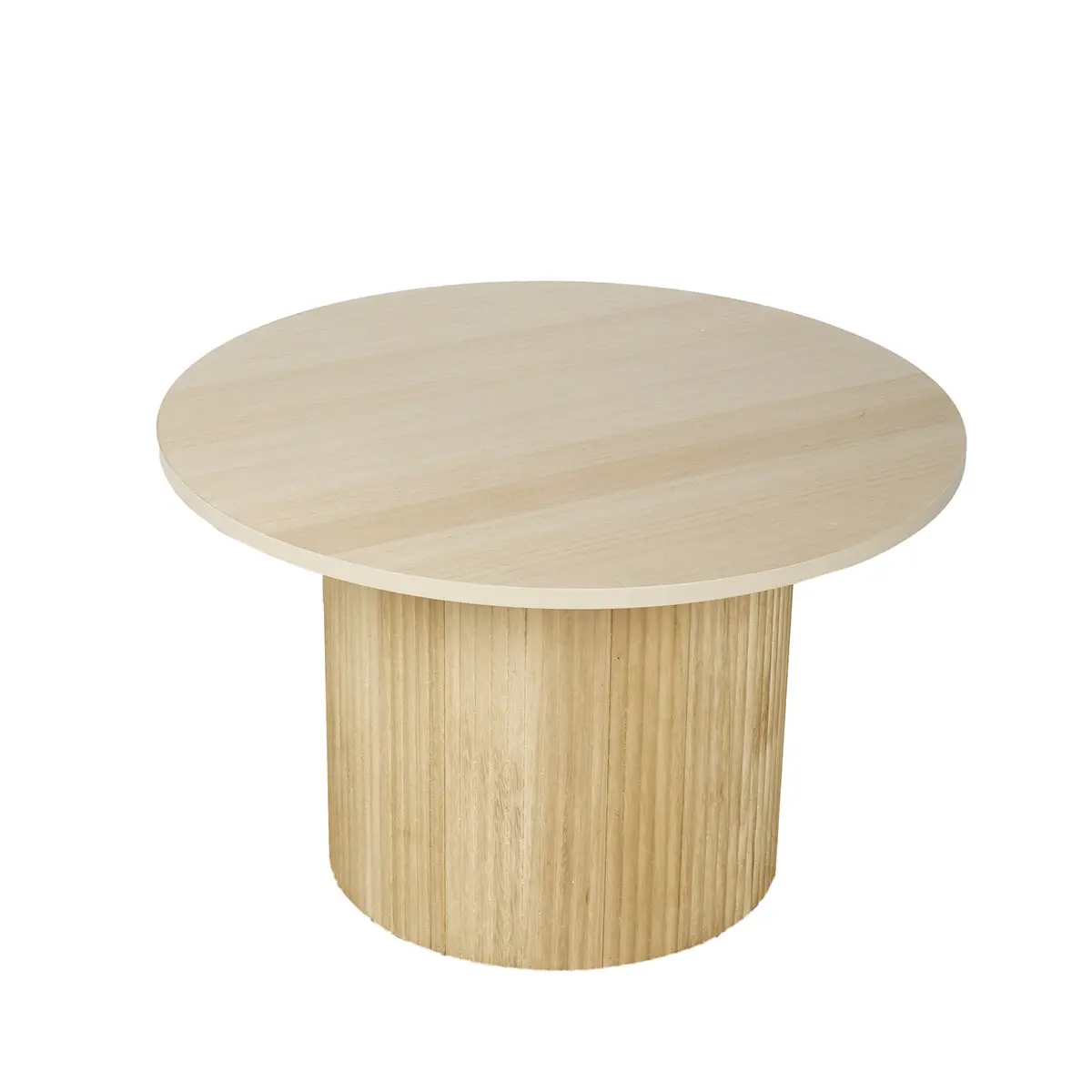 Aimee Fluted Round Coffee Table 65cm - Natural