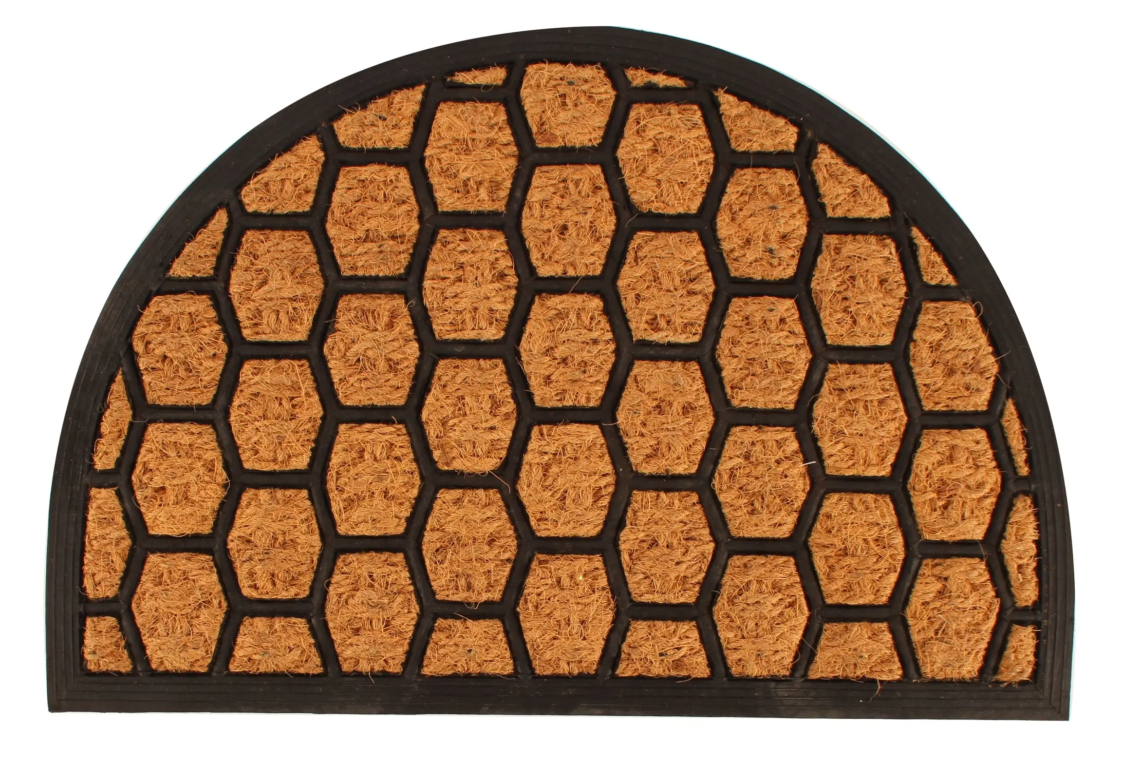 COIR & VINYL DOORMAT 'CURVED' DESIGN 60 x 40cm - Home & Garden