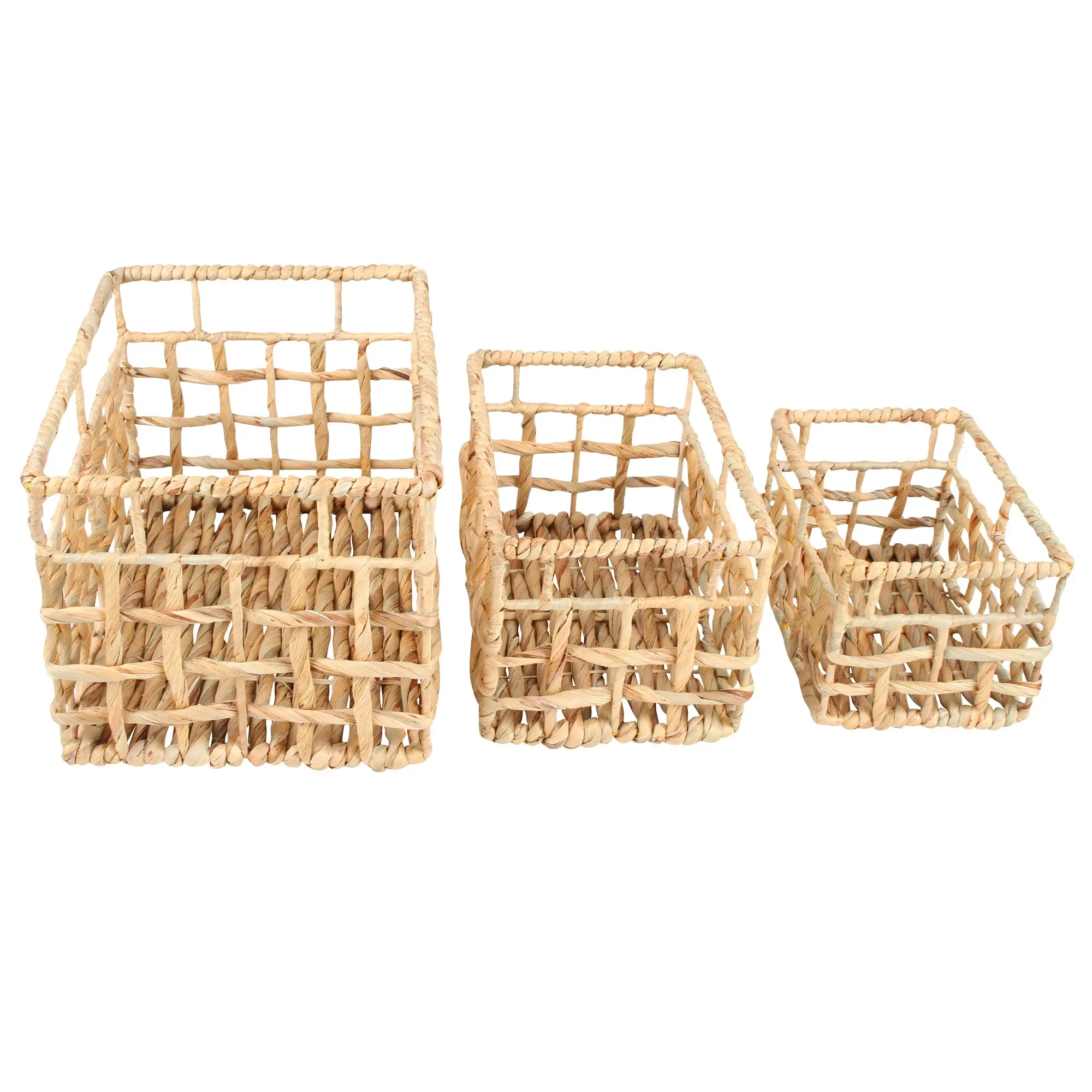 Set Of 3 Lai Water Hyacinth Baskets - Home & Garden