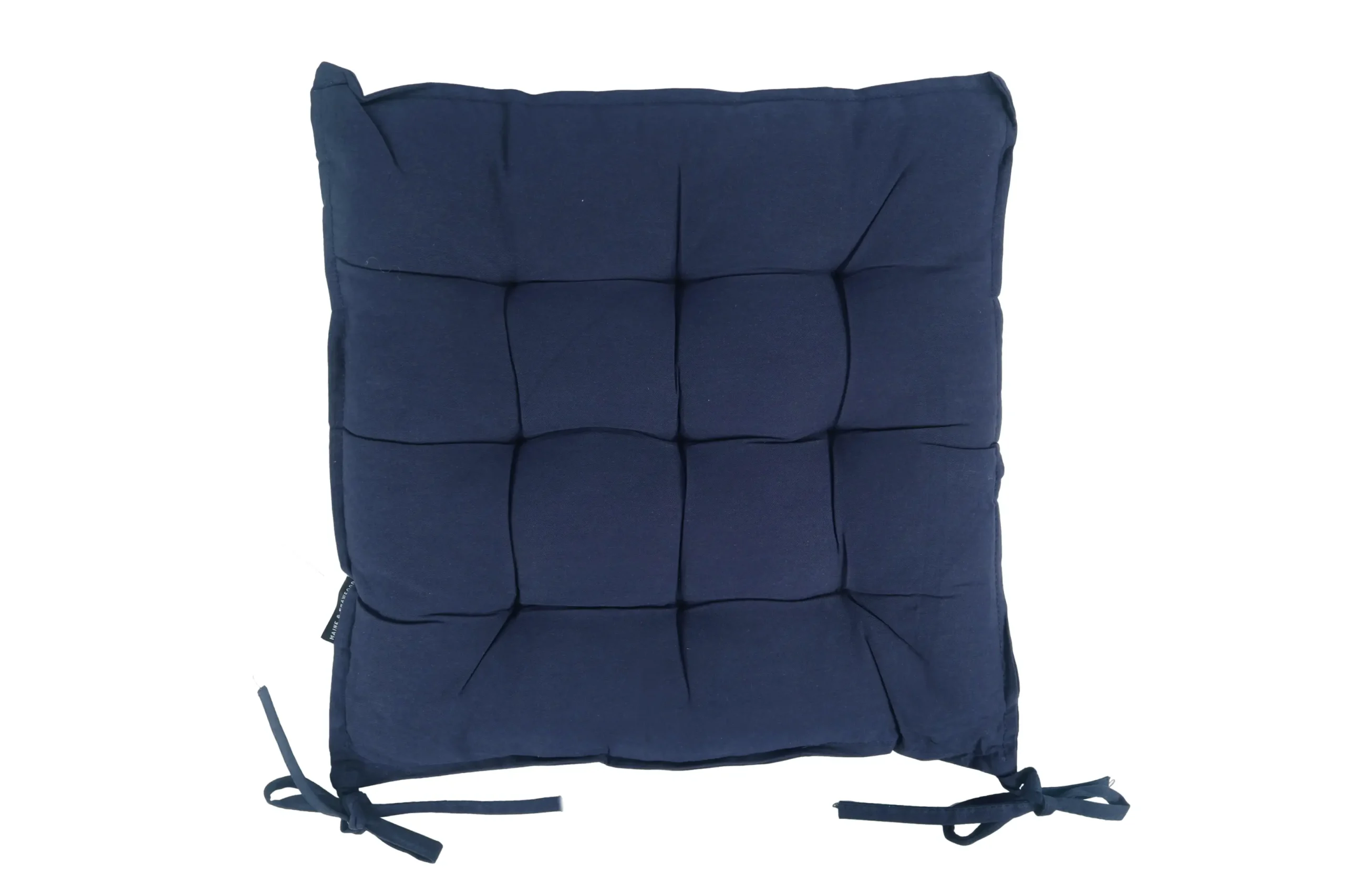 40cm Navy Seat Cushion With Ties - Home & Garden