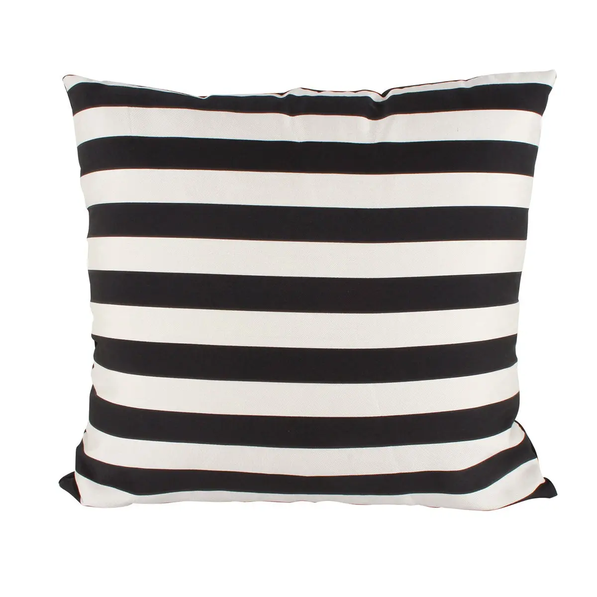 45cm Black & White Jacquard Stripe Cushion - Home & Garden