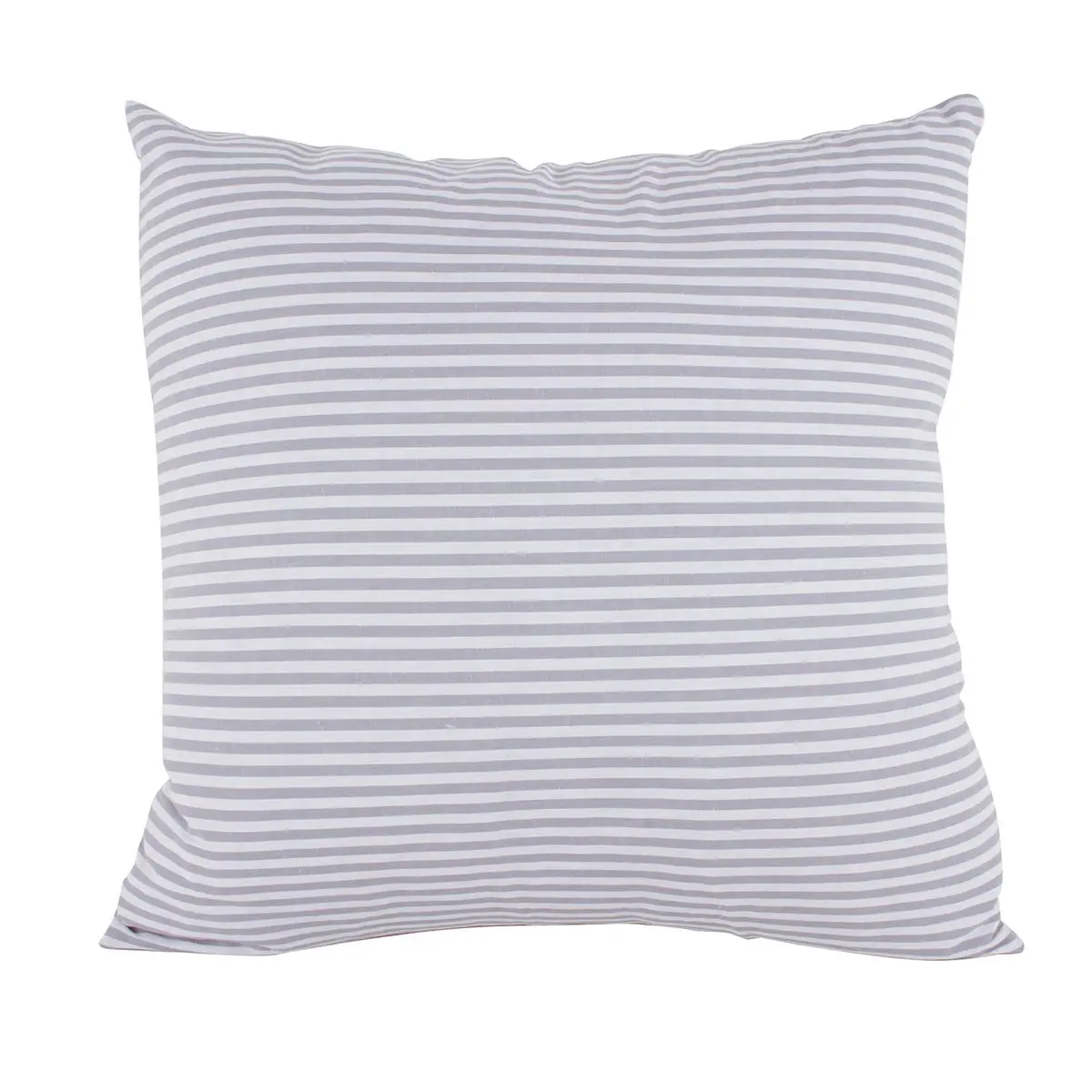 40cm Grey & White Cotton Stripe Cushion - Home & Garden