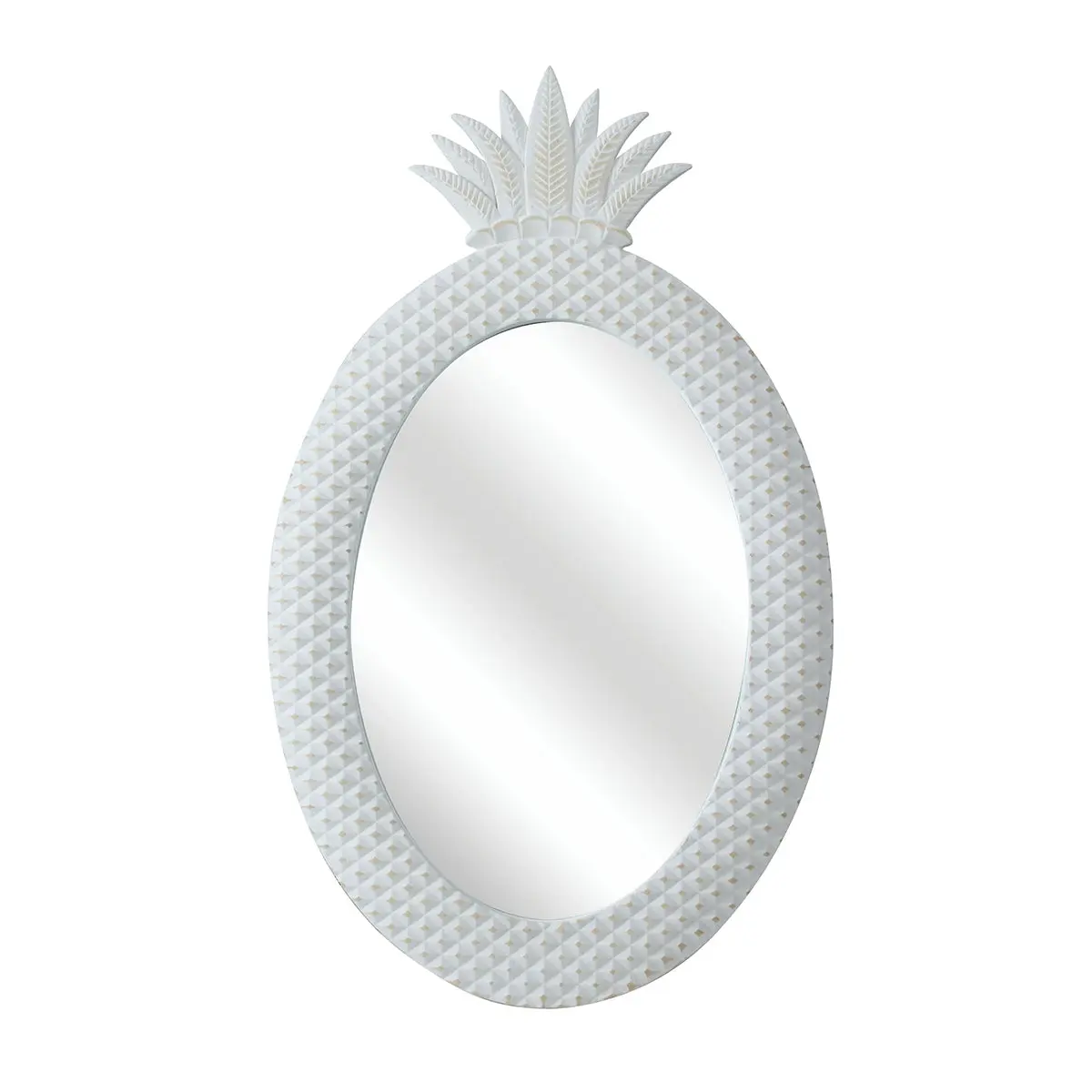 Hattie Pineapple Wall Mirror White - Home & Garden