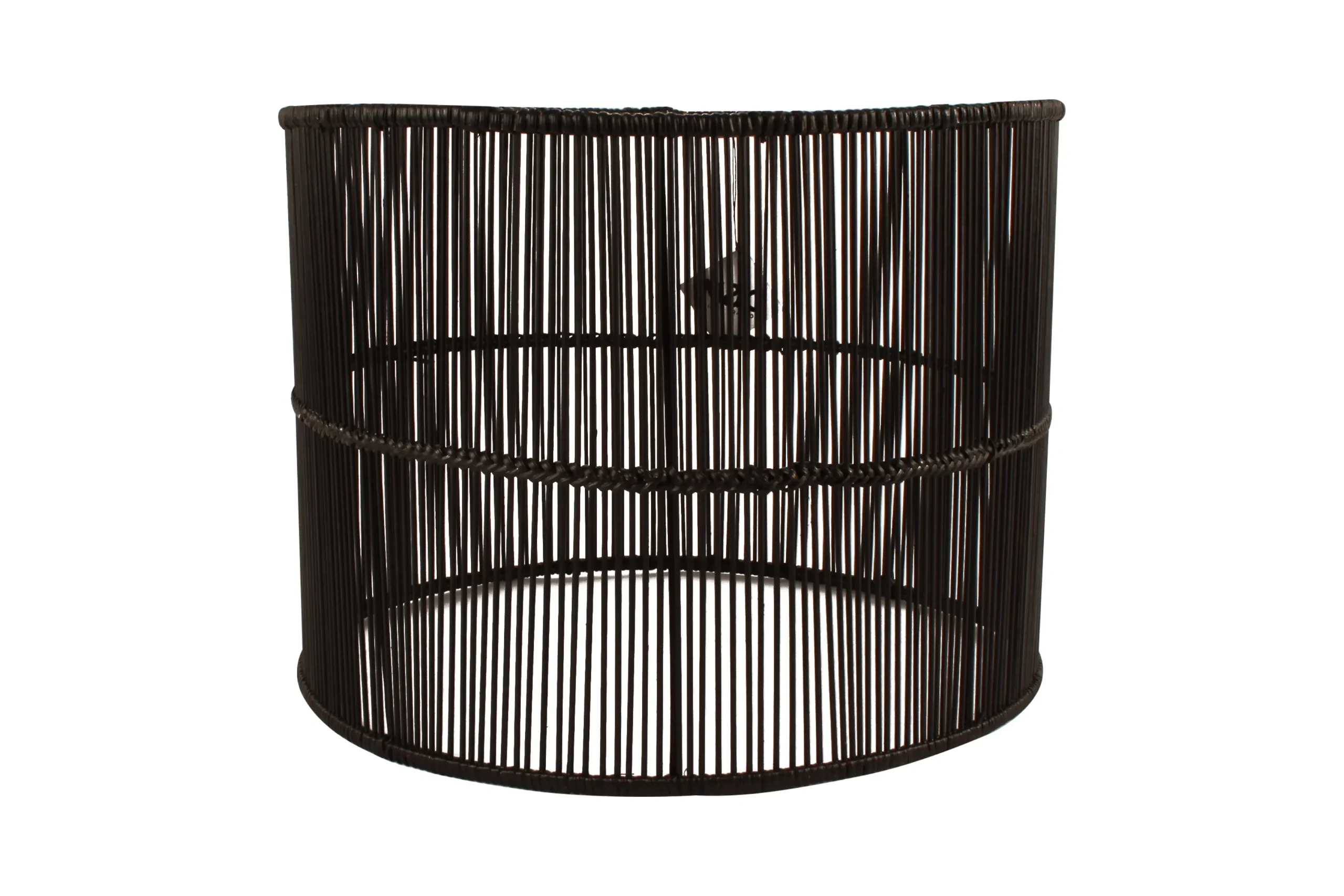 Rhapsody Rattan Pendant Lampshade 40 x 30cm Black - Home & Garden