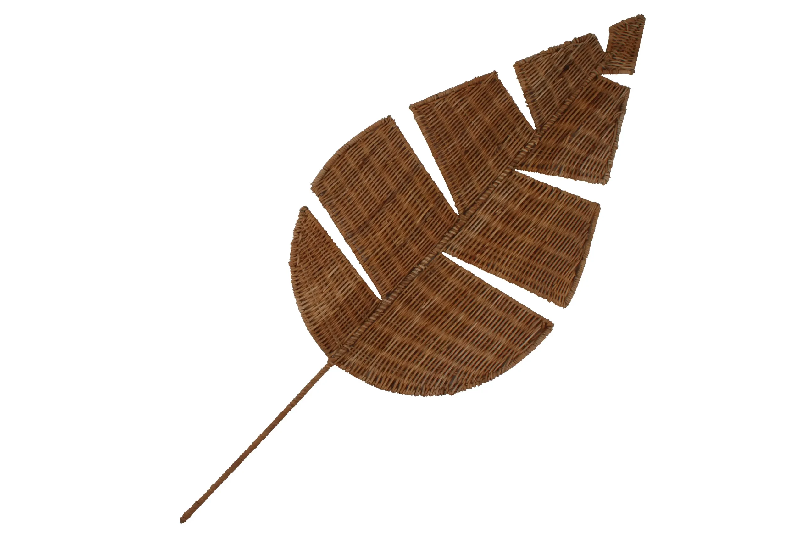 Natural Rattan Leaf Wall Deco 90 x 35 x 1.5cm - Home & Garden