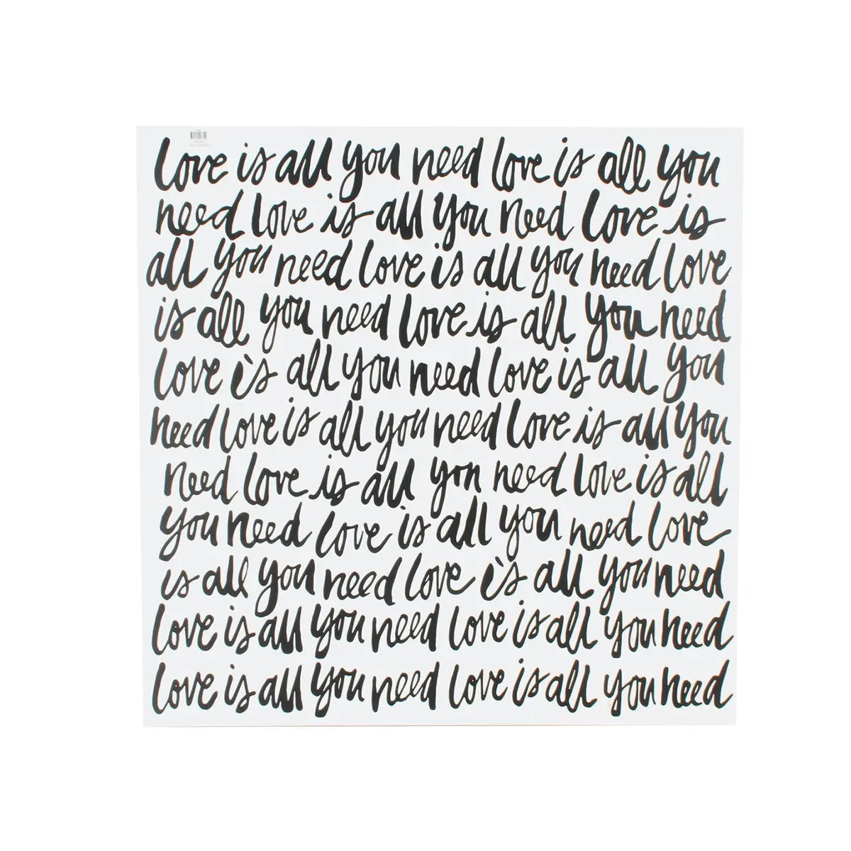 Canvas Print All you need is Love 80X80X3cm Block mounted Black and White - Home & Garden