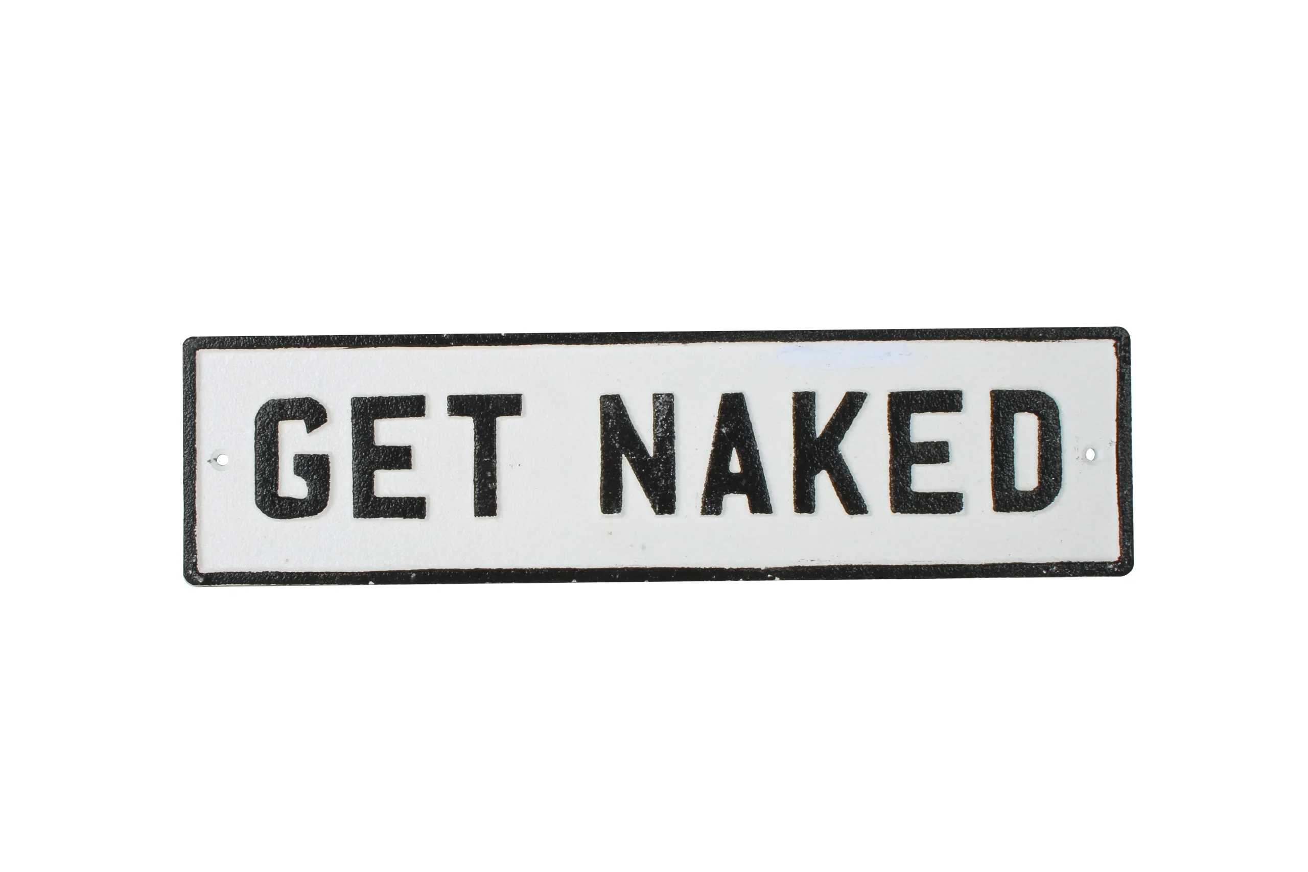 Wanda Cast Iron Get Naked Plaque 35 x 9 cm - Home & Garden