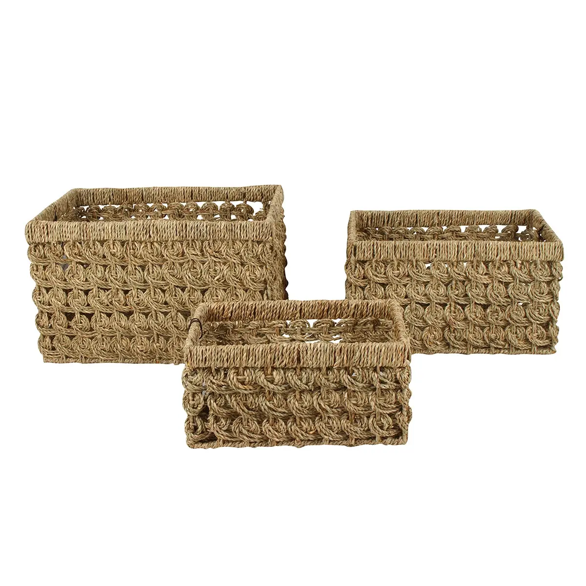 Billi Set Of 3 Rectangle Seagrass - Home & Garden