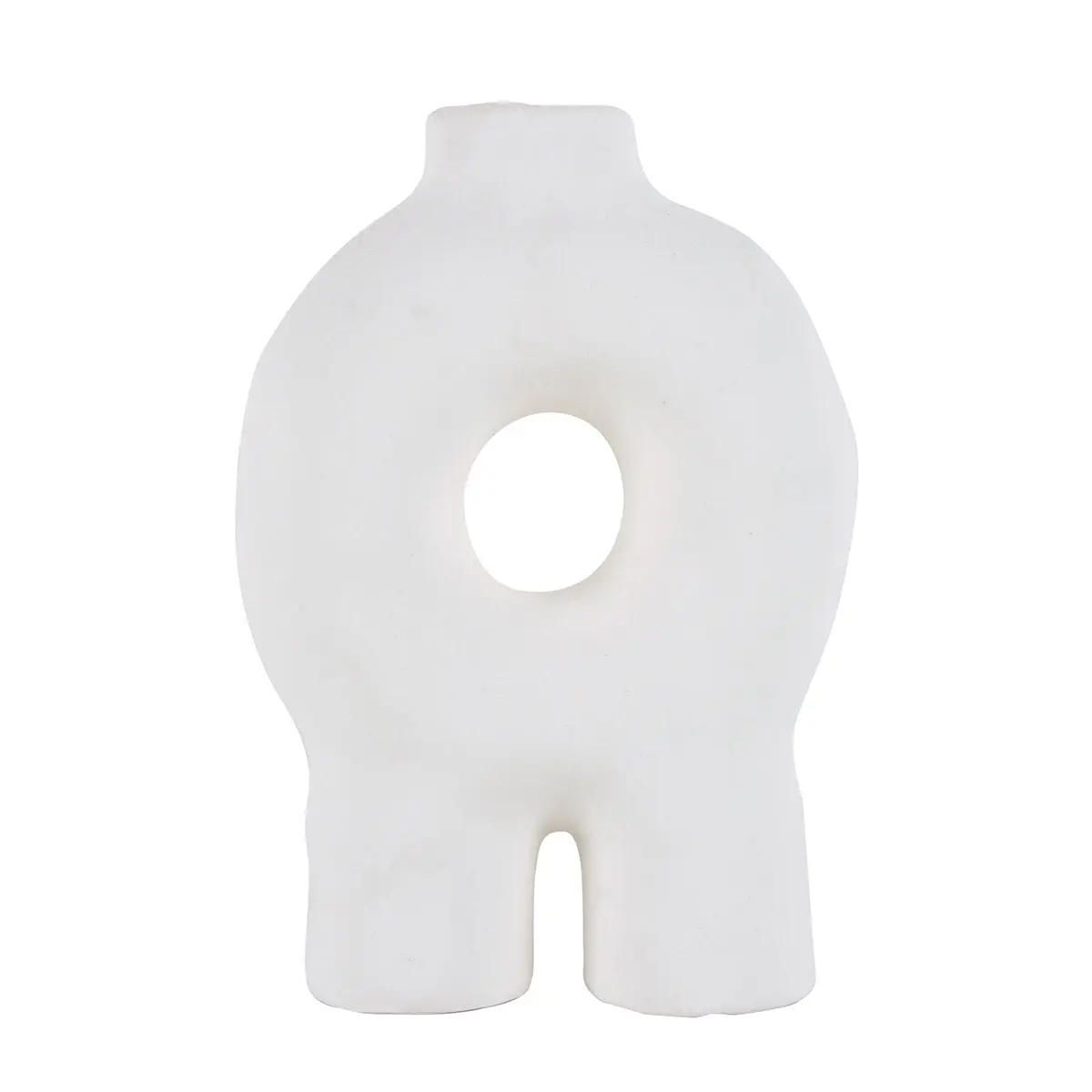 Bairon Porcelain Toroid Tubular Vase 22 x 15 x 8 cm - Home & Garden
