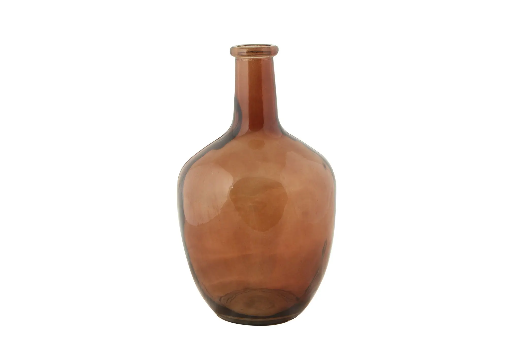 Burchall Bottle Neck Glass Vase Burnt Orange 30 x 18 x 18cm - Home & Garden