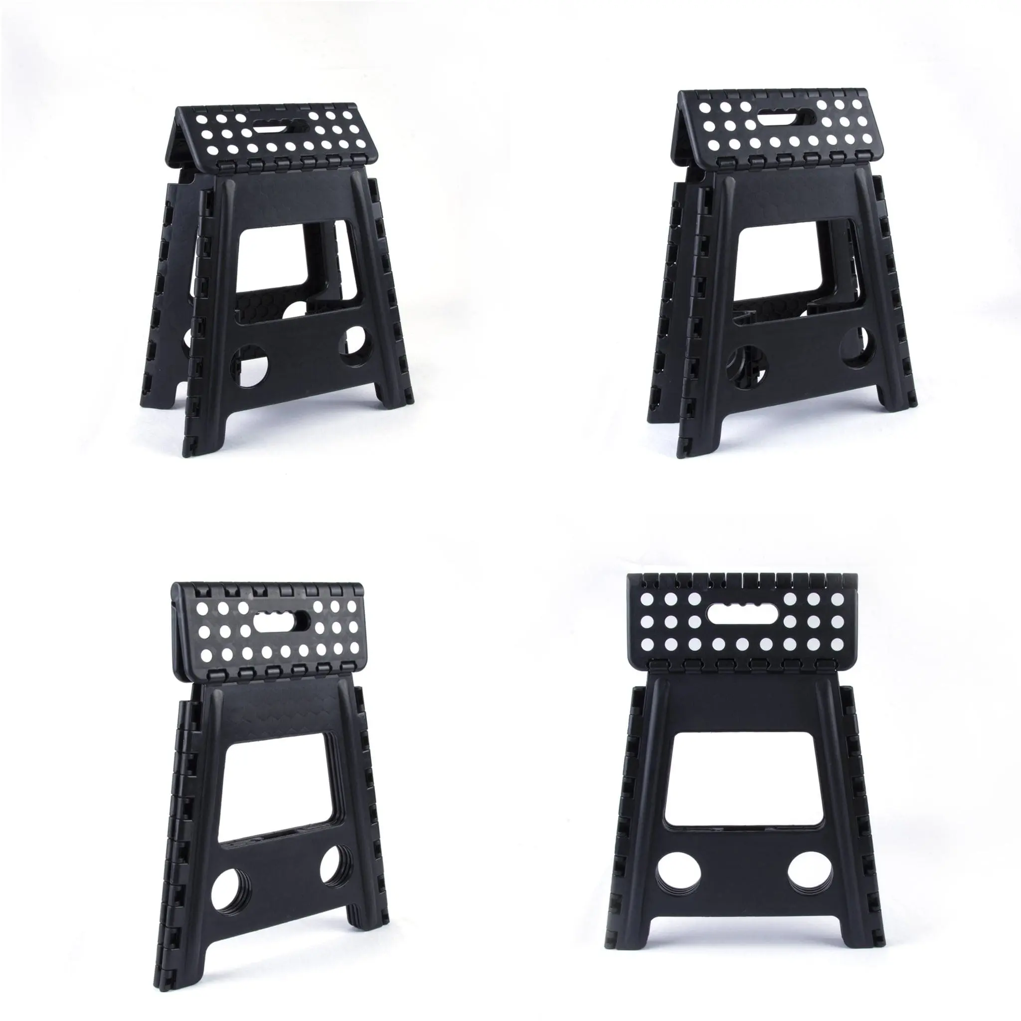 Large Plastic Folding Stool Portable Chair Outdoor Camping Black - Sports & Outdoor