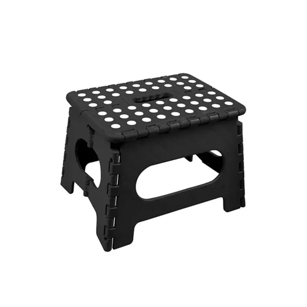 Plastic Folding Stool Portable Chair Outdoor Camping Black - Sports & Outdoor