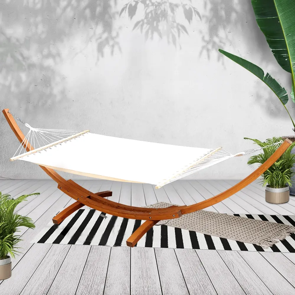 Gardeon Hammock Bed Outdoor Camping Garden Timber Hammock with Stand - Furniture