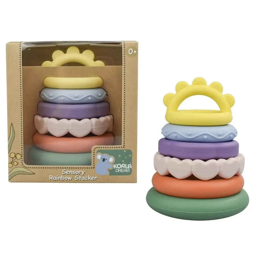 Koala Dream Silicone Kids/Childrens Sensory Rainbow Stacking Teether 0M+ - Baby